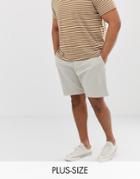 French Connection Plus Slim Fit Peached Cotton Chino Shorts-gray