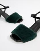 Asos Design Hackney Fur Low Sandals - Multi