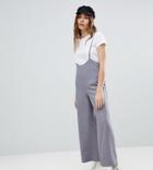 Reclaimed Vintage Inspired Pinstripe Crop Pants With Suspenders-gray