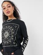 Noisy May Exclusive Oversized T-shirt With Motif & Back Print In Black