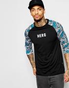 Hero's Heroine Longline 3/4 Length T-shirt - Black
