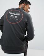 Brixton Sweatshirt With Back Print - Black