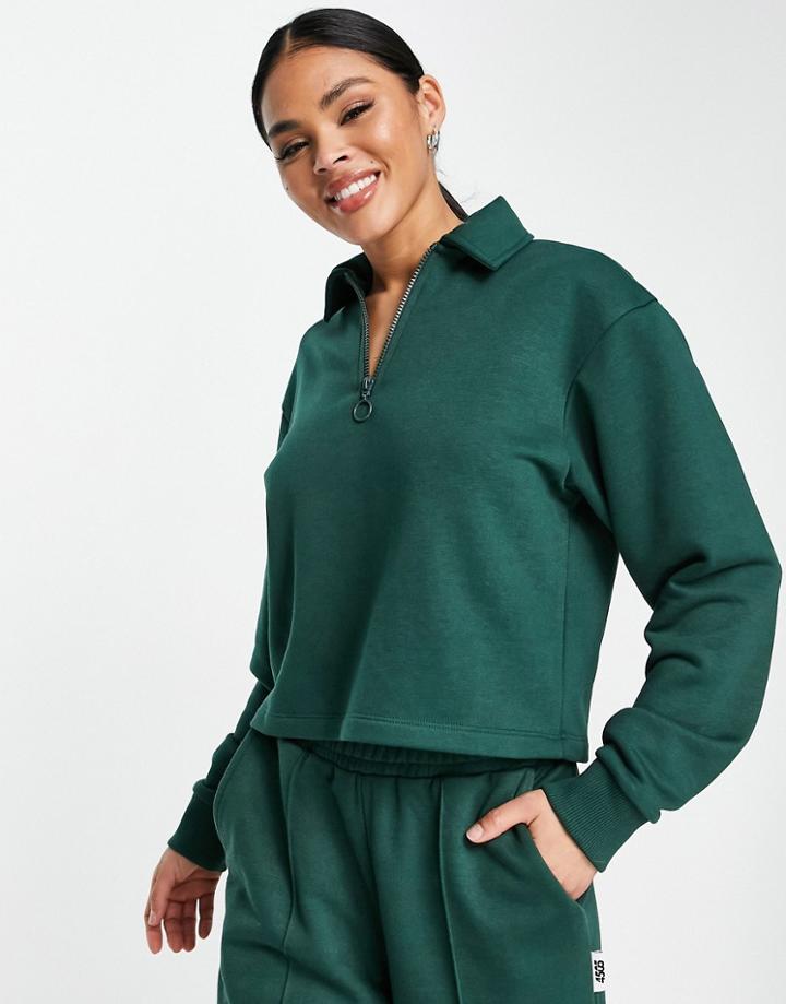 Asos 4505 Sweat With 1/4 Zip-green