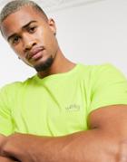 Boss Athleisure Tee Curved Small Logo T-shirt In Lime Green