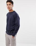 Selected Homme Drop Shoulder Sweatshirt - Navy
