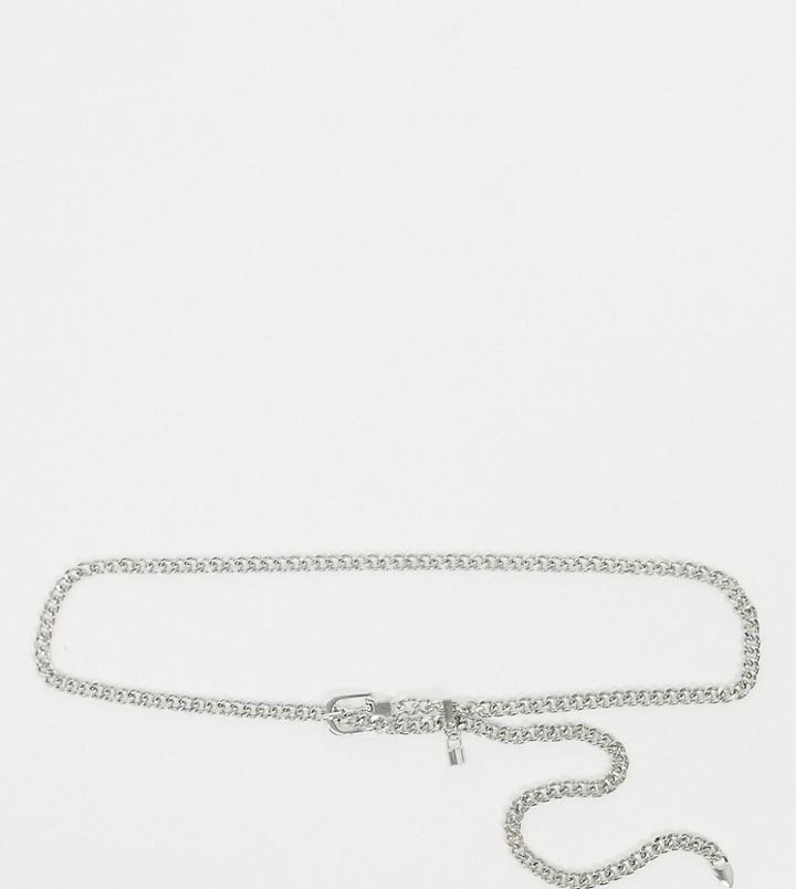 Glamorous Exclusive Waist And Hip Chunky Chain Belt In Silver With Padlock Detail