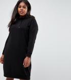 New Look Plus Hoodied Sweater Dress - Black