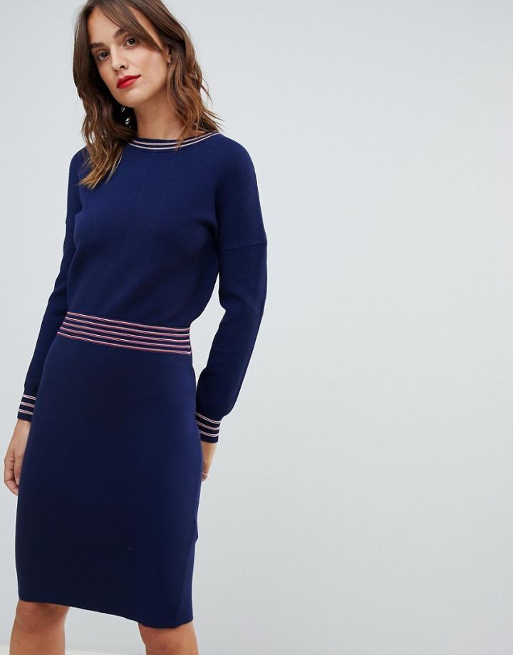 Boss Casual Stripe Detail Bodycon Dress - Navy