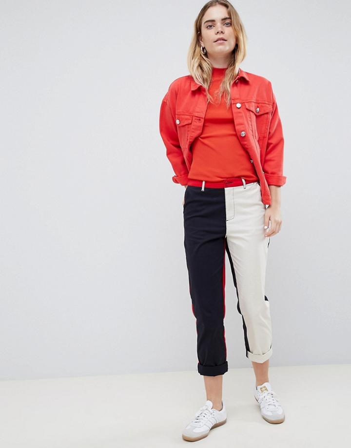 Asos Design Color Block Chino Pants - Multi