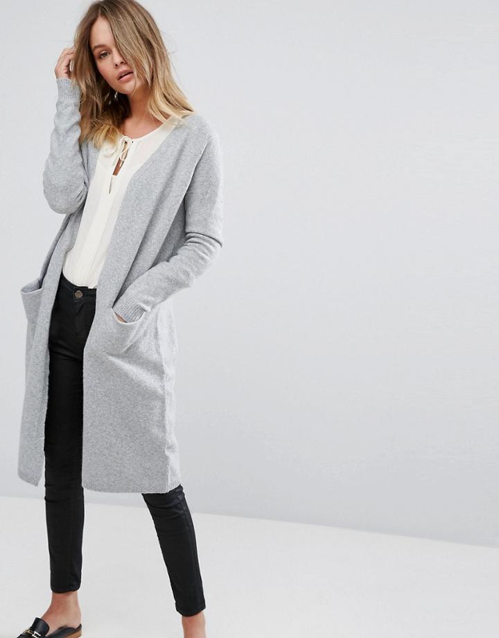 Vero Moda Longline Cardigan - Gray