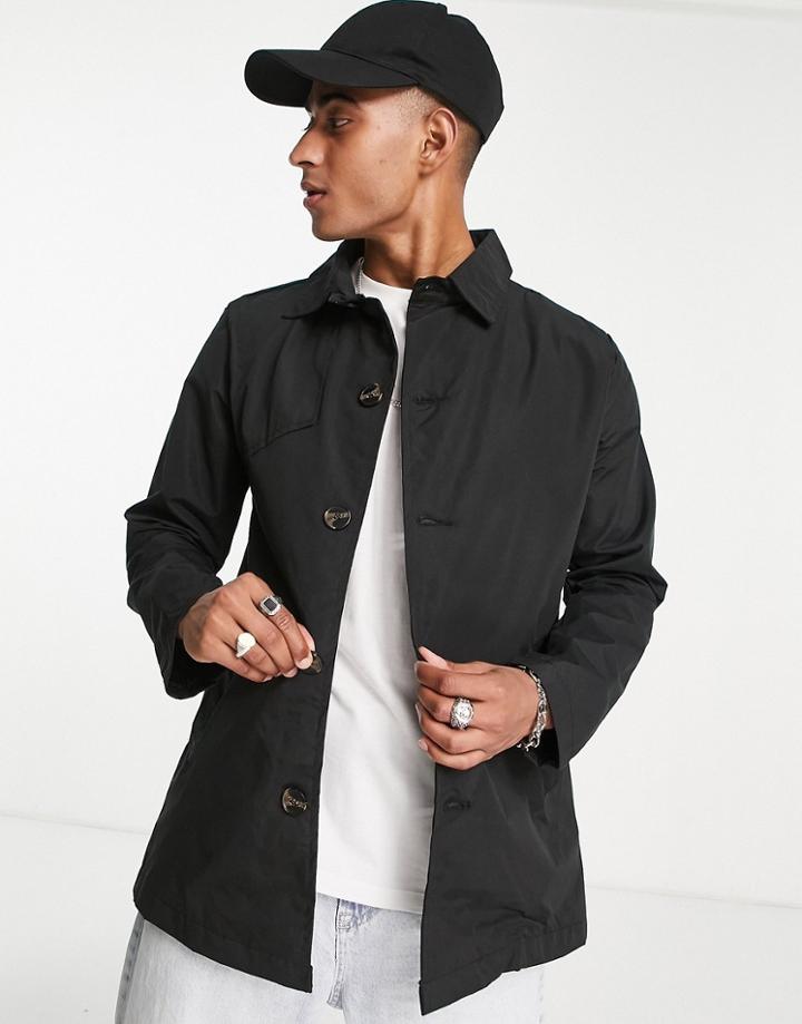 Brave Soul Lightweight Trench In Black