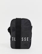 Ellesse Mack Flight Bag With Reflective Logo In Black - Black