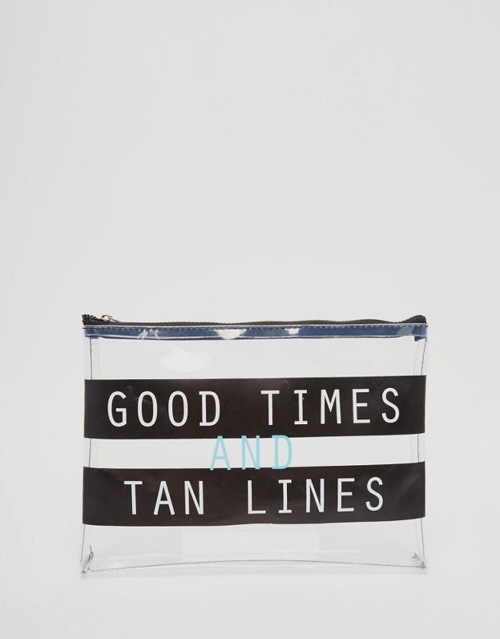 Asos Good Times And Tan Lines Zip Top Bikini Bag - Multi