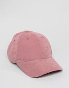Asos Baseball Cap In Pink Peached Texture - Pink