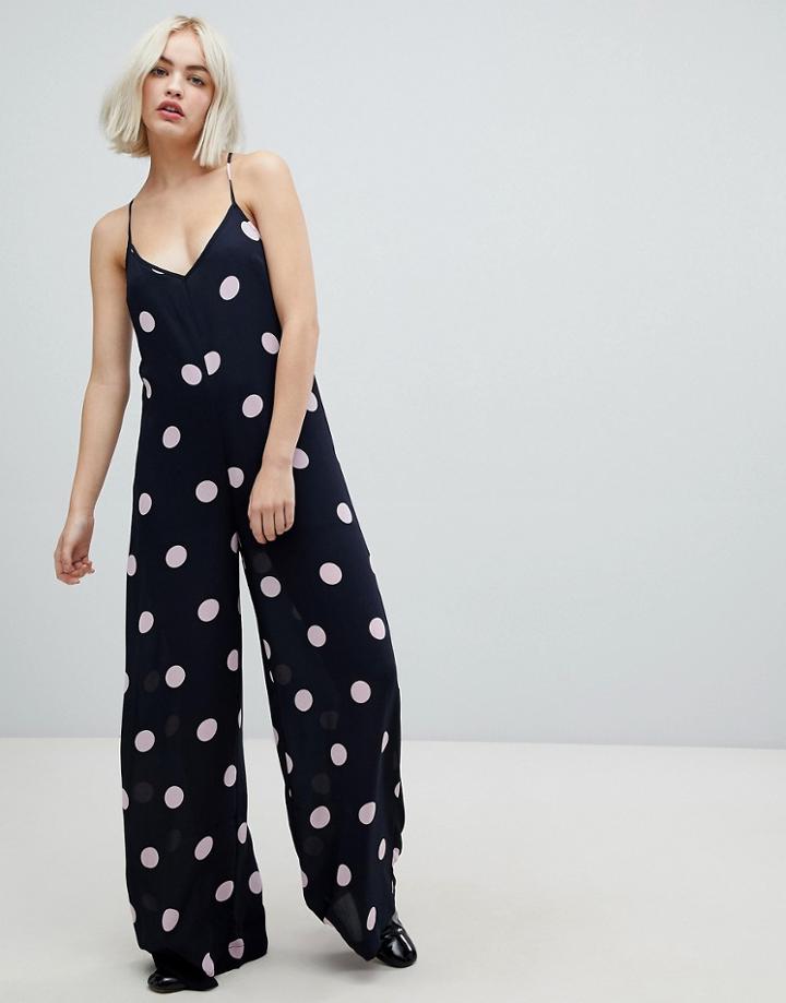 Pepe Jeans Cora Polka Dot Jumpsuit - Navy