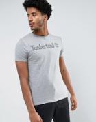 Timberland Plastisol Chest Logo T-shirt Slim Fit In Gray Marl - Gray