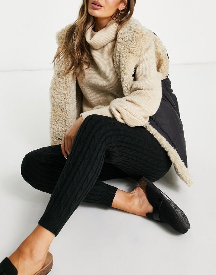 Gianni Feraud Cable Knit Sweatpants In Black