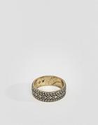 Icon Brand Patterned Band Ring In Burnished Gold - Gold