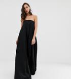 Asos Edition Tall Bandeau Wide Leg Jumpsuit - Black