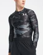 Under Armour Training Heatgear Iso Chill Long Sleeve Top In Black Camo Print