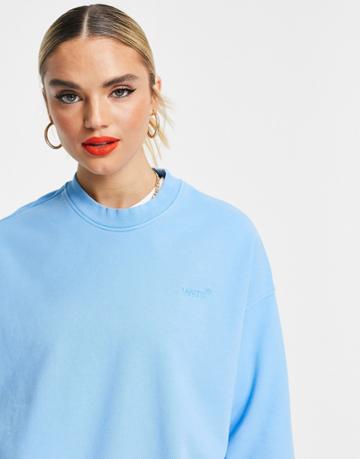 Levi's Logo Sweatshirt In Blue-blues
