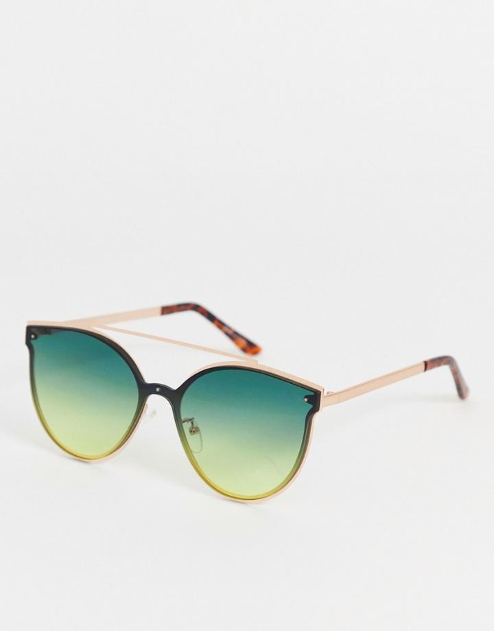 Pieces Saga Cat Eye Hybrid Sunglasses - Gold
