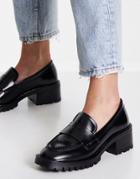 & Other Stories Leather Chunky Heel Loafers In Black