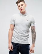 Abercrombie & Fitch Slim Fit Core Polo With Moose Embroidery In Gray - Gray