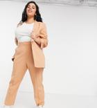 Asos Design Curve Mix & Match Ultimate Ankle Grazer Suit Pants In Blush-pink