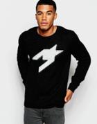 Asos Jumper With Dogtooth Placement - Black