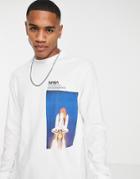 River Island Long Sleeve Nasa T-shirt In White