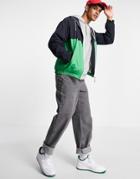 Lacoste Block Stripe Rugby Jacket In Navy/green