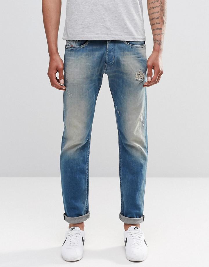 Diesel Akee Slim Jeans 854v Mid Distressed - Mid Distressed