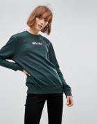 Waven Malene Unisex Embroidered Sweater - Green