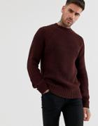 New Look Raglan Sweater In Burgundy