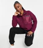 Columbia Lodge Sherpa Pullover Fleece In Burgundy Exclusive To Asos-red