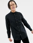 Weekday Haring Collarless Shirt - Black