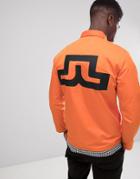 J Lindeberg Back Logo Jacket In Orange - Orange
