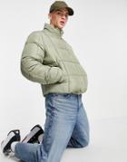 Asos Design Recycled Puffer Jacket In Sage Green