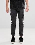 Jack & Jones Intelligence Smart Cargo Pants In Herringbone - Gray