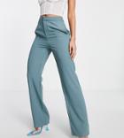 Asyou Side Stripe Straight Leg Pants In Washed Blue