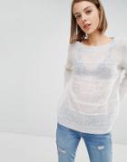 Selected Stine Cable Knit Detail Sweater - Gray