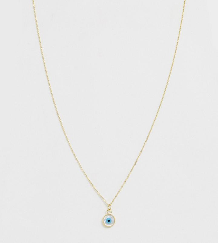 Kingsley Ryan Sterling Silver Gold Plated Protective Eye Pendant Necklace - Gold