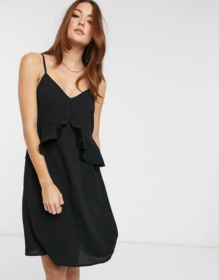 Vero Moda Ruffle Cami Dress-black