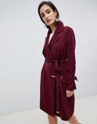 Lipsy Loose Duster Coat - Red