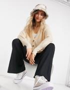 Brave Soul Moreno Cardigan With Balloon Sleeve-neutral