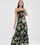 Asos Design Tall Cami Maxi Dress In Tropical Print - Multi