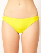 Asos Laser-cut Ruffle Skirted Bikini Pant - Yellow