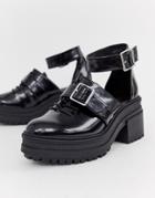 Asos Design Typhoon Chunky Lace Up Shoes - Black