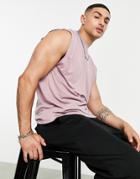 Asos Design Oversized Tank In Pink Linen Look